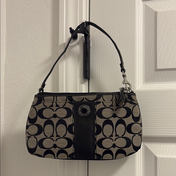 Coach Handbags - Coach Signature Stripe Large Wristlet- Black
